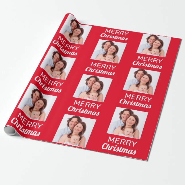 Erstellen Sie Ihr eigenes Foto frohe Weihnachten - Geschenkpapier (Ungerollt)