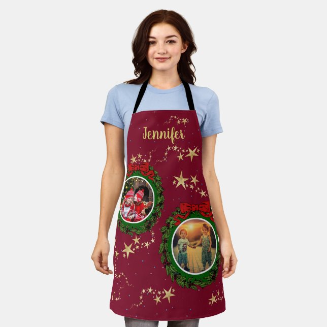 Erstellen Sie Ihr eigenes Foto Frohe Weihnachten m Schürze (Getragen)