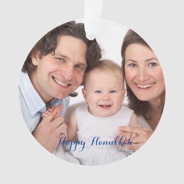 Erstellen Sie Ihr eigenes Foto Hanukkah Ornament (Vorderseite)