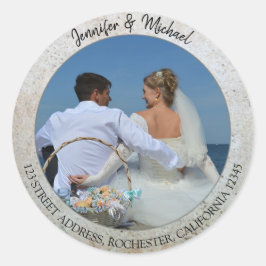 Erstellen Sie Ihr eigenes Foto Hochzeiten Siegel Runder Aufkleber