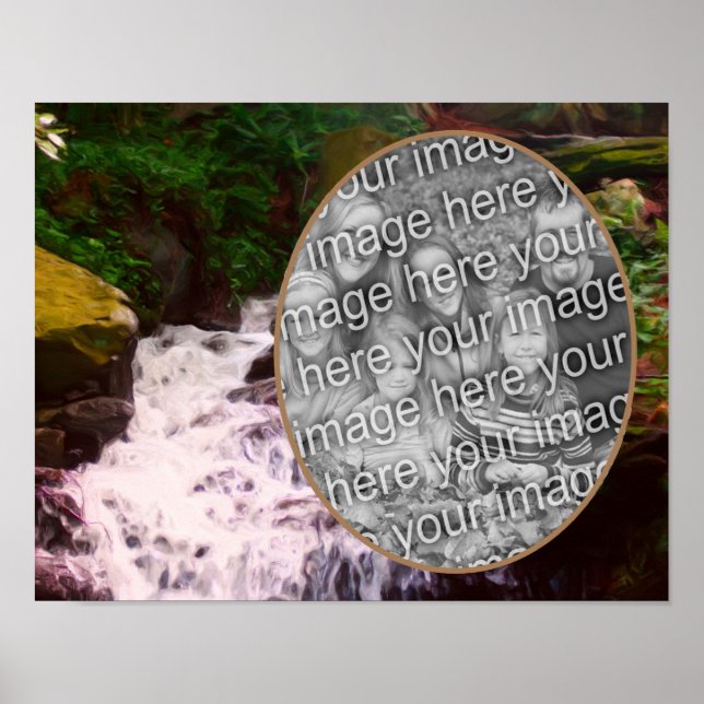 Erstellen Sie Ihr eigenes Foto Kleiner Waldwasserf Poster (Vorne)