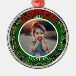 Erstellen Sie Ihr eigenes Foto-Monogramm-Jahr Ornament Aus Metall