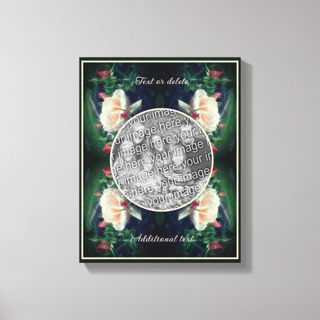 Erstellen Sie Ihr eigenes Foto Peach Rose und Buds Leinwanddruck (Vorderseite)