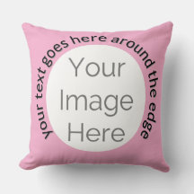 Erstellen Sie Ihr eigenes Foto Pink Throw Kissen