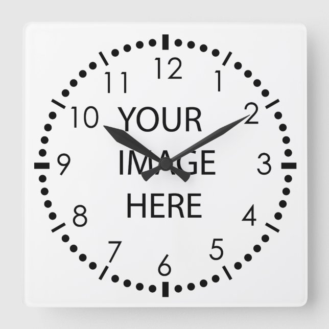 Erstellen Sie Ihr eigenes Foto Quadratische Wanduhr (Vorderseite)