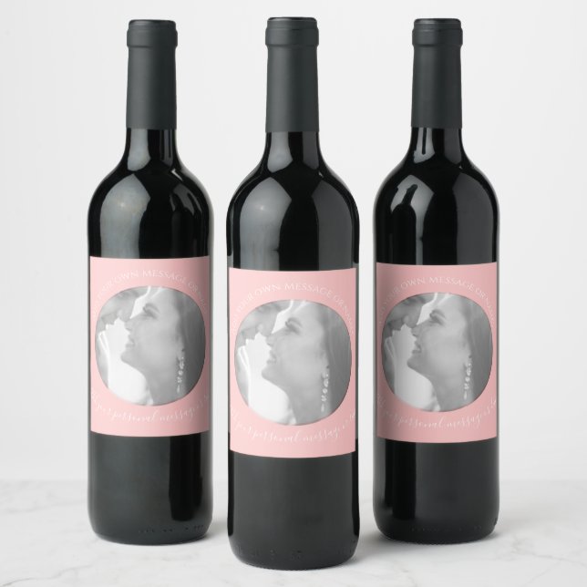 Erstellen Sie Ihr eigenes Foto Rosa Weinlabel Weinetikett (Flaschen)