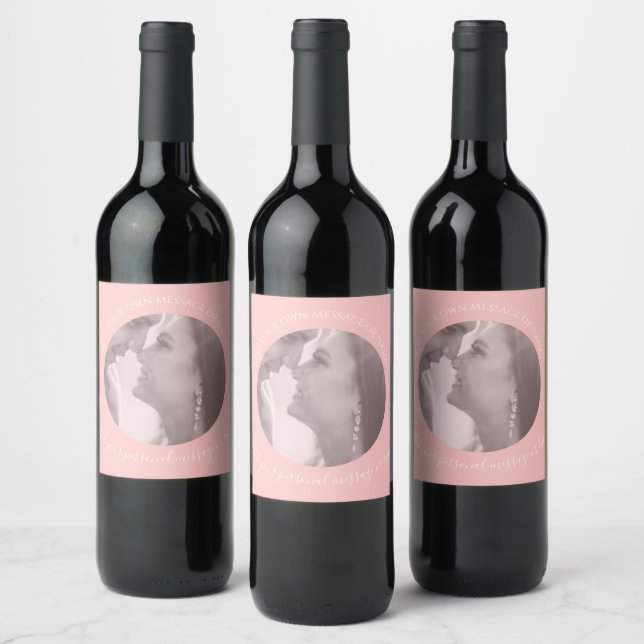 Erstellen Sie Ihr eigenes Foto Rosa Weinlabel Weinetikett (Flaschen)