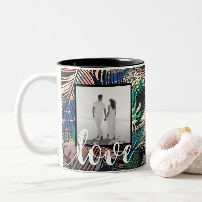 Erstellen Sie Ihr eigenes Foto Zweifarbige Tasse (Mit Donut)