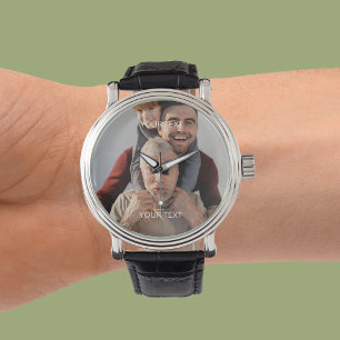Erstellen Sie Ihr eigenes Fototext-Andenken-Gesche Armbanduhr
