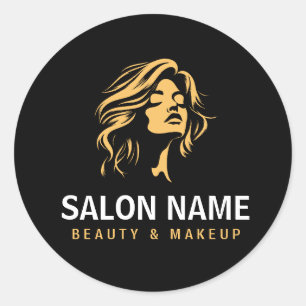 Erstellen Sie Ihr eigenes Friseur- und Makeup-Salo Runder Aufkleber