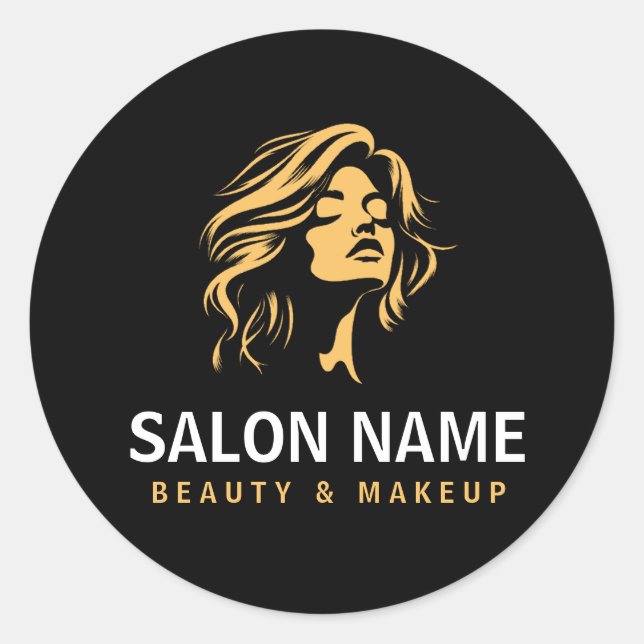 Erstellen Sie Ihr eigenes Friseur- und Makeup-Salo Runder Aufkleber (Vorderseite)
