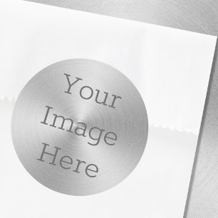 Erstellen Sie Ihr eigenes gebürstetes Metallic-Sil Runder Aufkleber