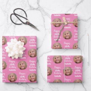 Erstellen Sie Ihr eigenes glückliches Foto für die Geschenkpapier Set