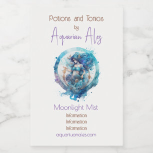 Erstellen Sie Ihr eigenes Gold & Blue Mystical Aqu Weinetikett