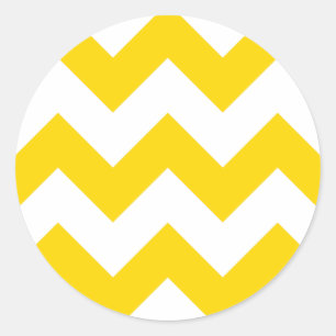 Erstellen Sie Ihr eigenes Gold Zigzag-Muster Runder Aufkleber