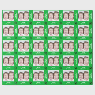 Erstellen Sie Ihr eigenes grünes, fröhliches Wei Geschenkpapier