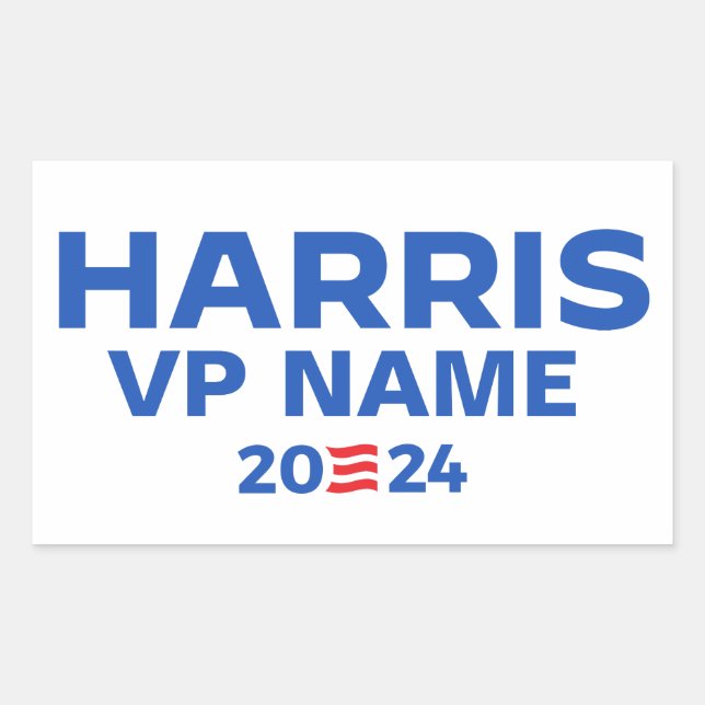 Erstellen Sie Ihr eigenes Harris / VP Ticket 2024 Rechteckiger Aufkleber (Vorderseite)