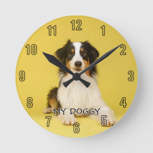 Erstellen Sie Ihr eigenes Haustier, Hund Runde Wanduhr