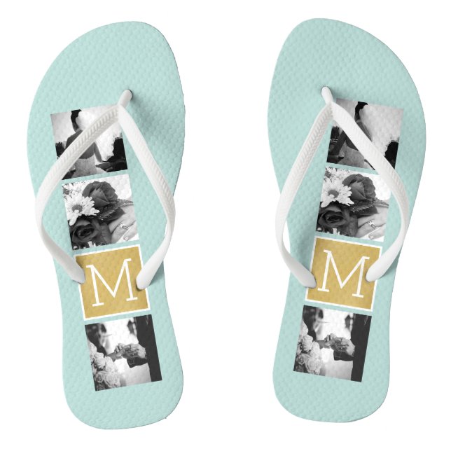Erstellen Sie Ihr eigenes Hochzeitfoto Collage Mon Flip Flops (Fußbett)