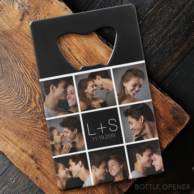Erstellen Sie Ihr eigenes Hochzeitfoto Collage Mon Kreditkartenflaschenöffner (Custom Bottle Opener - Card Style)