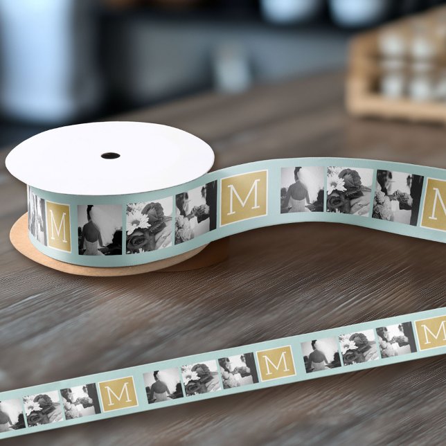 Erstellen Sie Ihr eigenes Hochzeitfoto Collage Mon Satinband (Custom Wedding Anniversary Ribbon)