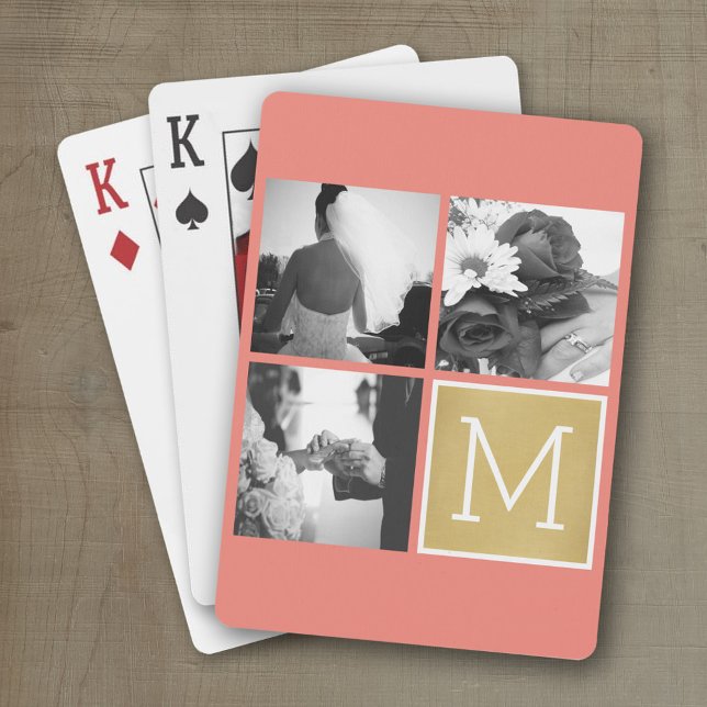 Erstellen Sie Ihr eigenes Hochzeitfoto Collage Mon Spielkarten (Wedding and Anniversary Playing Cards - Personalize with your photo and information)