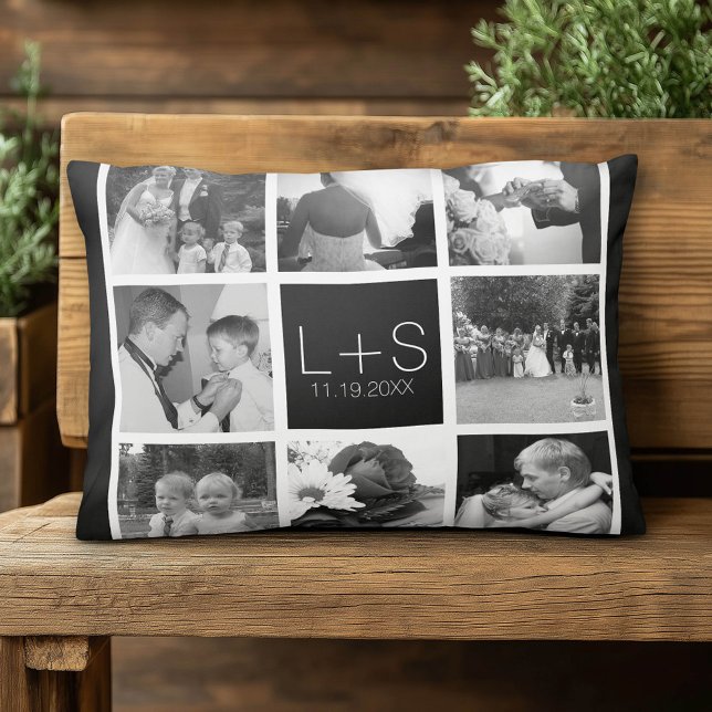 Erstellen Sie Ihr eigenes Hochzeitfoto Collage Mon Zierkissen (Custom Pillow)
