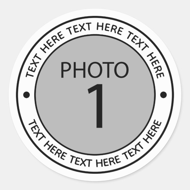 Erstellen Sie Ihr eigenes, individuelles 1FOTO Runder Aufkleber (Vorderseite)