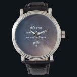 Erstellen Sie Ihr eigenes individuelles Angebot - Armbanduhr<br><div class="desc">Fügen Sie Ihren eigenen Text - ein Zitat, Gruß, Gedicht, Nachricht oder Texte, vielleicht! Du kannst dem Hintergrund des Nachthimmels alle Wörter hinzufügen, die du willst. Stellen Sie das Leben mit einigen kurzen, aber schlauen Ratschlägen in Einklang! Kluge und schöne Worte können Sie in die richtige Einstellung bringen, um alle...</div>
