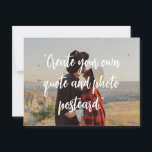 Erstellen Sie Ihr eigenes individuelles Angebot fü Postkarte<br><div class="desc">Erstellen Sie Ihre eigene Postkarte mit einem Ihrer Lieblings-Fotos. Fügen Sie einfach Ihr Bild und Ihren personalisierten Text in eleganter Schrift Kalligraphie Typografie ein.</div>