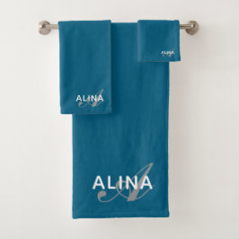 Erstellen Sie Ihr eigenes individuelles Monogramm Badhandtuch Set