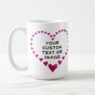 Erstellen Sie Ihr eigenes, individuelles rosa Herz Kaffeetasse