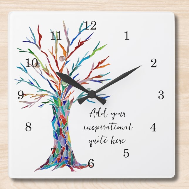 Erstellen Sie Ihr eigenes inspirierendes Motiviere Quadratische Wanduhr (Von Creator hochgeladen)