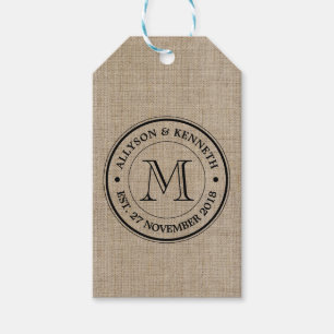 Erstellen Sie Ihr eigenes Jute-Retro-Logo-Monogram Geschenkanhänger