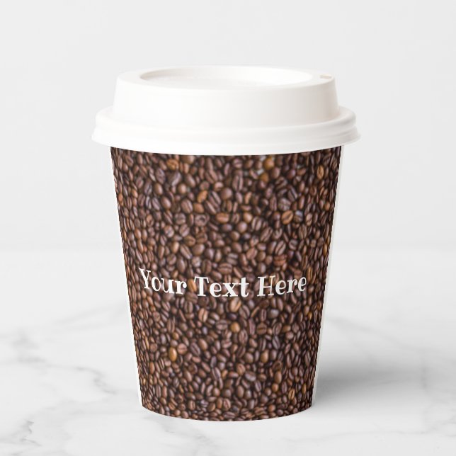 Erstellen Sie Ihr eigenes Kaffeebohnen-Muster Pappbecher (Vorderseite)