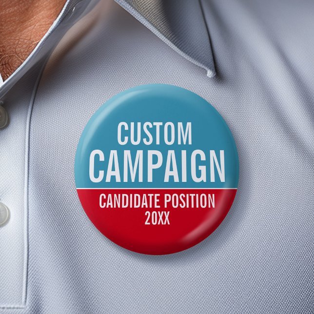 Erstellen Sie Ihr eigenes Kampagnengerät - rot und Button (Custom Campaign Gear -- Create your own election swag for any candidate)