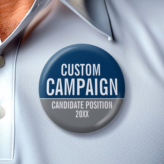 Erstellen Sie Ihr eigenes Kampfflugzeug - Gray & N Button (Create Your Own Campaign Gear for any election)