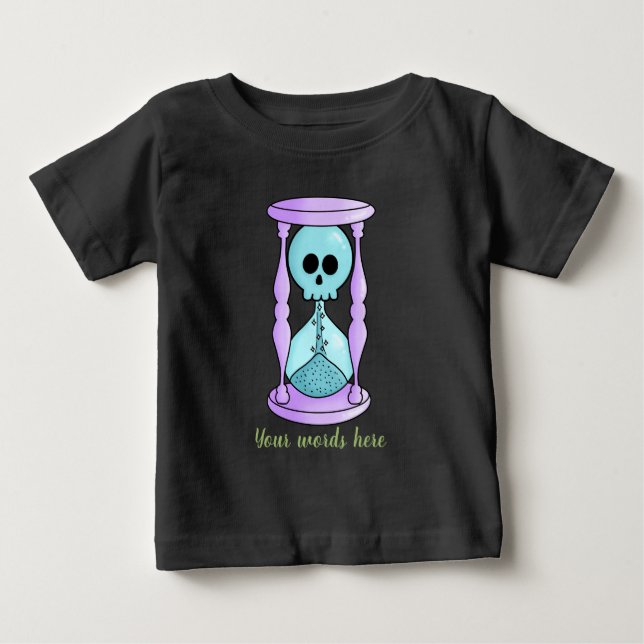 Erstellen Sie Ihr eigenes Kawaii Skull Hourglass Baby T-shirt (Vorderseite)