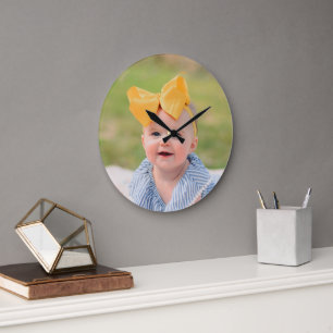 Erstellen Sie Ihr eigenes Kinder-Baby-Foto Große Wanduhr