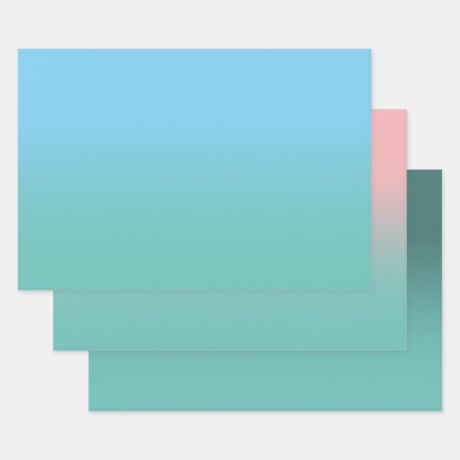 Erstellen Sie Ihr eigenes Licht Aquamarin Ombre Geschenkpapier Set (Set)