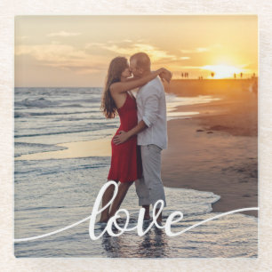 Erstellen Sie Ihr eigenes Liebe Script Romantic Co Glasuntersetzer