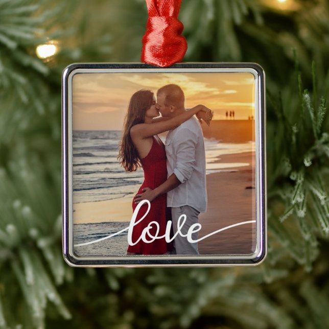 Erstellen Sie Ihr eigenes Liebe Script Romantic Co Ornament Aus Metall (Baum)