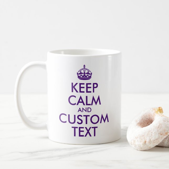 Erstellen Sie Ihr eigenes Lila Behalte Zitat Kaffeetasse (Mit Donut)