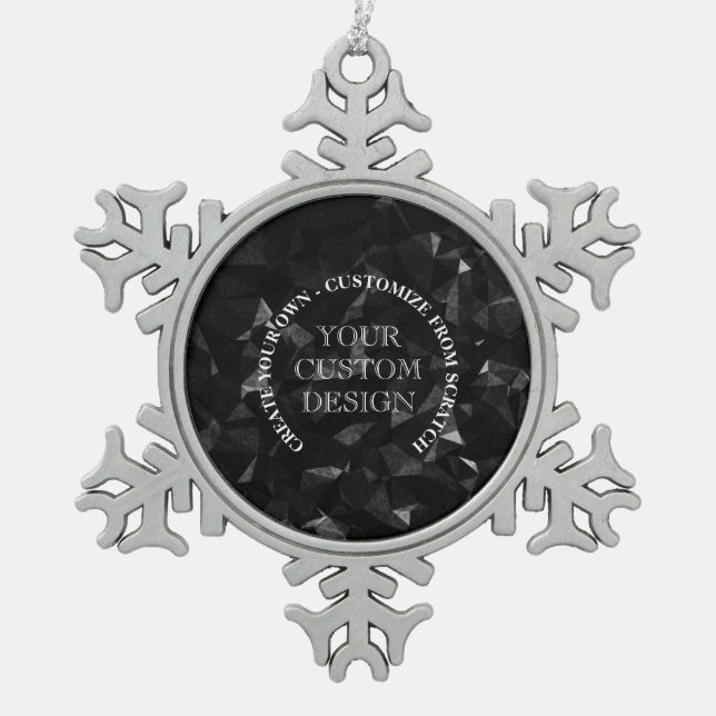 Erstellen Sie Ihr eigenes Logo/Design Schneeflocken Zinn-Ornament (Vorderseite)