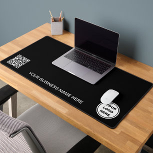 Erstellen Sie Ihr eigenes Logo QR Black & White Co Schreibtischunterlage