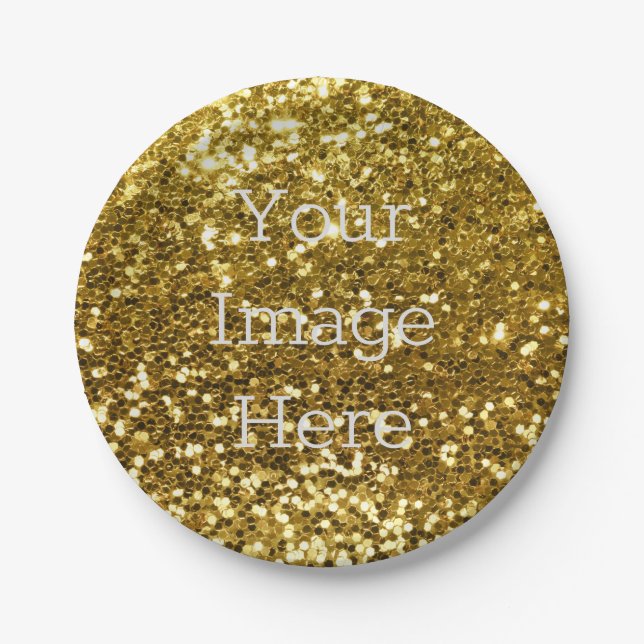 Erstellen Sie Ihr eigenes Metallgold Glitzer Imita Pappteller (Vorderseite)