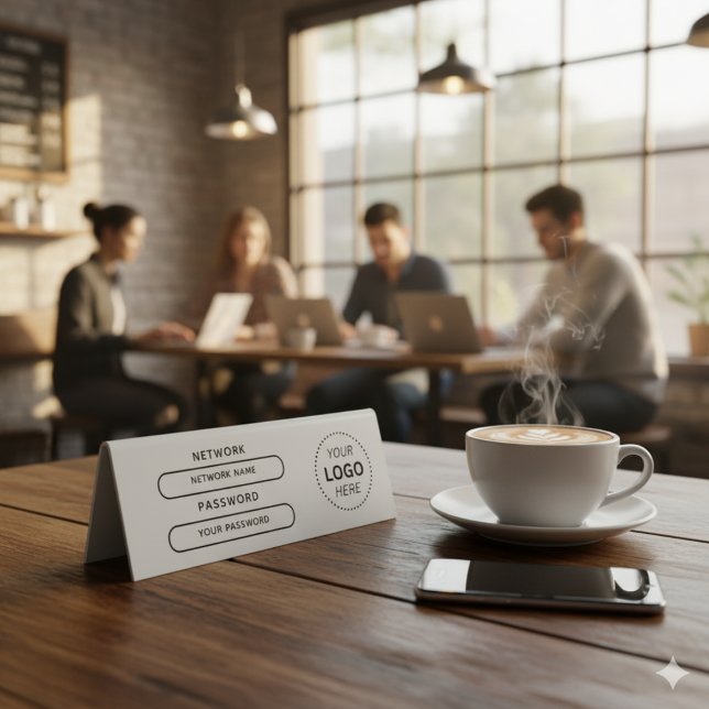 Erstellen Sie Ihr eigenes modernes Logo-WLAN-Passw Tischaufsteller (Von Creator hochgeladen)
