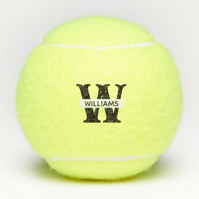 Erstellen Sie Ihr eigenes Monogramm mit eigener Ma Tennisbälle (Vorderseite)