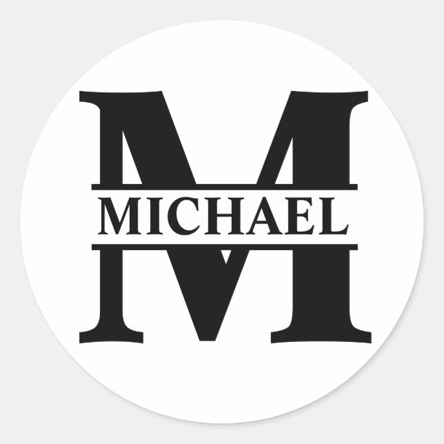 Erstellen Sie Ihr eigenes Monogramm Runder Aufkleber (Vorderseite)
