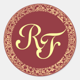 Erstellen Sie Ihr eigenes Monogramm! Runder Aufkleber